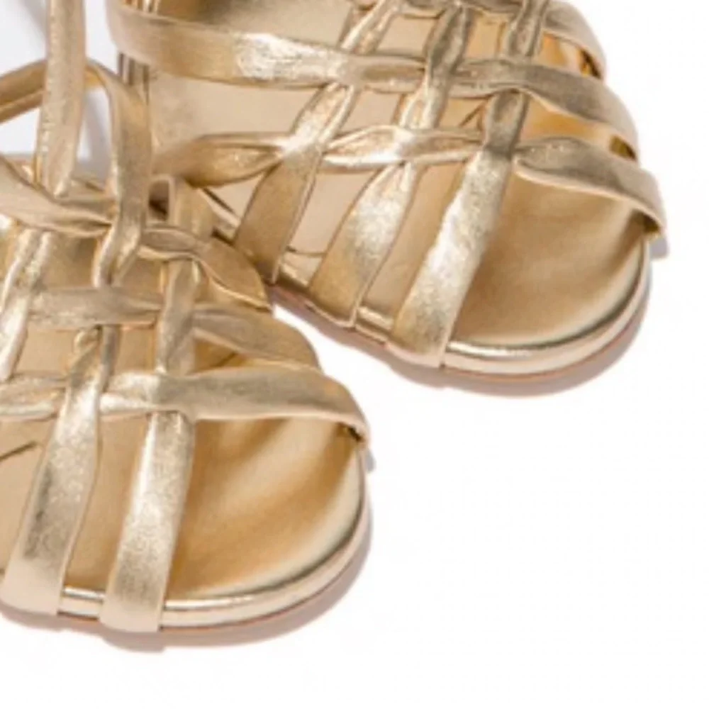Casadei Metallic Gold Platform Heels - Picture 3 of 11